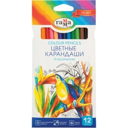 Classic Colored Pencils Gamma, 12 Colors, Pre-Sharpened, Cardboard Box, Euro Hook