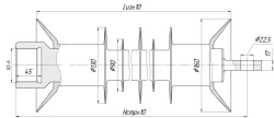 Ribbed Shell Insulator for Electric Railways FSPKr 120-25/0.95-E-G2