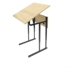 Adjustable Single Student Desk with Tilted Surface