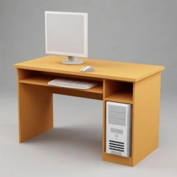 Computer Desk with Melamine Top and Steel Frame
