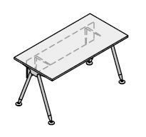 Office Desk with Metal Frame - Gamma Furniture Set