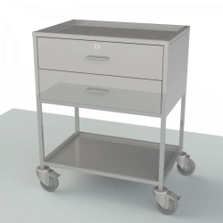 Stainless Steel Procedure Table with Drawers and Handle for Transport - SPP-2