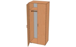 Clothing Storage Cabinet with Rod - Model SHO-1