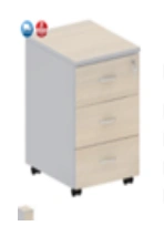 Easy St Mobile Cabinet with 3 Drawers, Oak Shamon, Light Grey, Model 1119072