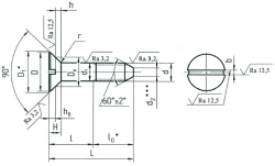 Countersunk Bolts OST 1 31177-80 with 90-Degree Angle
