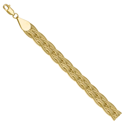 585 Gold Hand Decoration Bracelet - Green Almond Braid, Model NB17-272