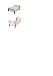 Classic Bed with Birch Wood Legs and Decorative Finishing