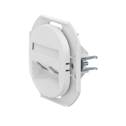 CADUCEUS ALING EON Double Hidden Installation Telephone Socket 2xRJ12 6P4C, White, Art. E613.0