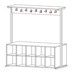 Floor Coat Rack - 1200x600x1600mm Model