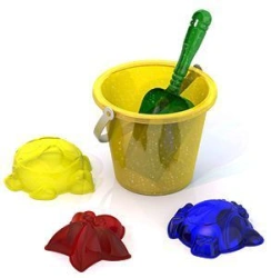 Sand Play Set #122 Transparent (Bucket, Shovel, 3 Sea Molds)