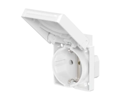 Panel Socket with Grounding 16A, 250V~, IP54, White, Art. 231.00