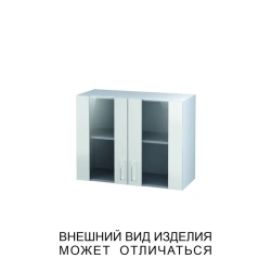 Wall-mounted two-door cabinet with glass doors