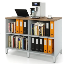 Open Locker with 2 Shelves on Metal Frame