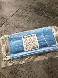 Disposable Medical Masks, Blue, Pack of 3