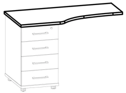 Ergonomic Top for Nightstand 8607 Left/Right - Galant Series