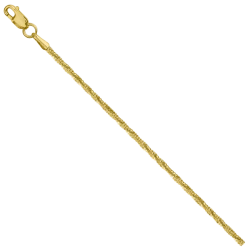 Gold Bracelet 585 with Green Croche NБ17-086, 22cm, 3.22g