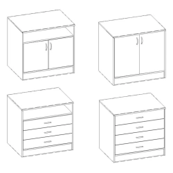 Wooden Office Cabinet with Swing Doors