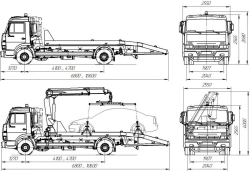 Vehicle Recovery Truck for Transporting Vehicles - Model 47020F on KAMAZ 4308-G5 Chassis