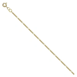 Elegant 585 Gold Necklace Chain with Green Figaro Design, Model NC17-018