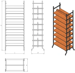 Double-Sided Library Archive Shelf SBA.2 for Printed Material Storage